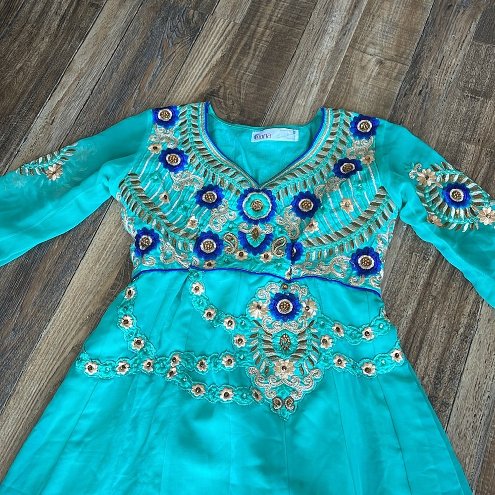 Light green embroidered gown